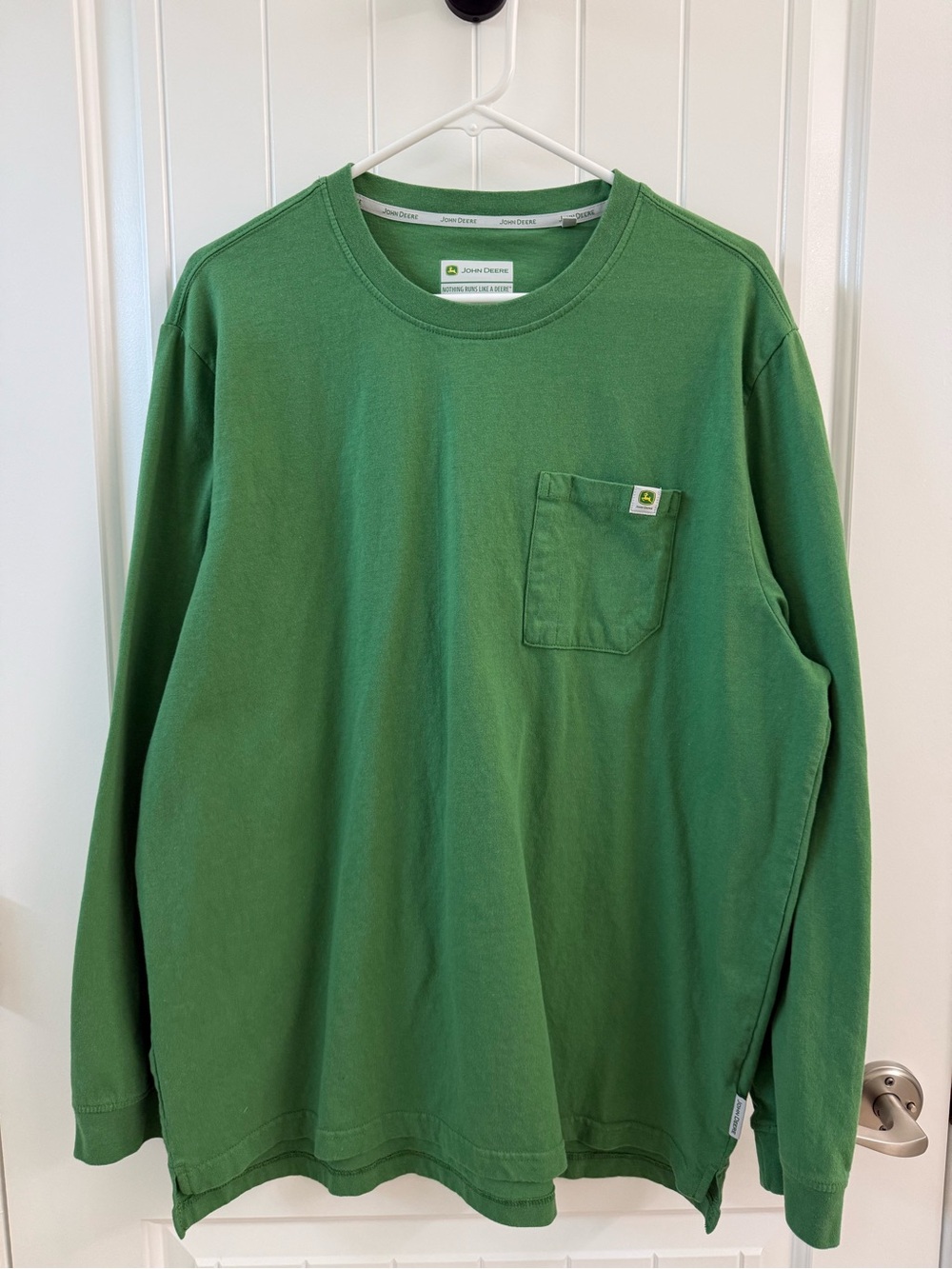 Men John Deere Green Long Sleeve Pocket Shirt